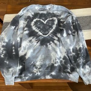 Urban Outfitters Tie dye heart Crewneck